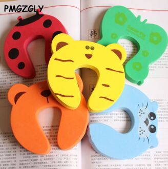 5Pcs Baby Kinderen Hand Knijpen Veiligheid Guard Set Beveiliging Stopper Kinderen Veiligheid Cartoon Animal Schuim Deur Stop Kussen