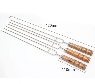 5Pcs Bbq Vork U-Vorm Roosteren Vorken Rvs Barbecue Vork Bbq Spiesjes Outdoor Camping Grill Vorken Barbecue koken Tool 3 stk