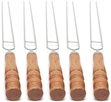 5Pcs Bbq Vork U-Vorm Roosteren Vorken Rvs Barbecue Vork Bbq Spiesjes Outdoor Camping Grill Vorken Barbecue koken Tool 5 stk