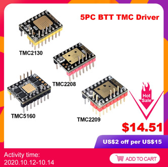 5PCS BIGTREETECH TMC2209 TMC2208 TMC2130 TMC5160 Stepper Motor Driver 3D Printer Parts For SKR V1.4 ramps 1.4 Mini e3 ender 3