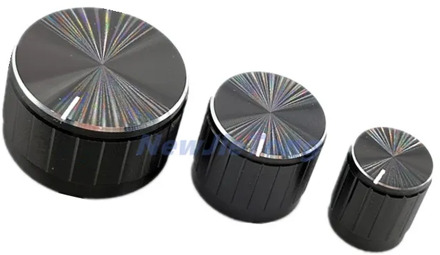 5pcs Black Aluminum Alloy Potentiometer/Encoder Knobs Switch Caps 30/21/15 x 17mm Half Shaft Plum Shaft