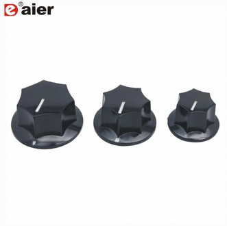 5PCS Black Turning Control Fluted Bakelite Knob With 6.35mm Shaft Hole Diameter Guitar Parts For Potentiometer Rotary