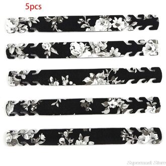 5Pcs Bloemenprint Masker Strap Extender Holder Faux Leather Verstelbare Antislip Oor Gesp Protector Anti-Aanscherping haak M19 21