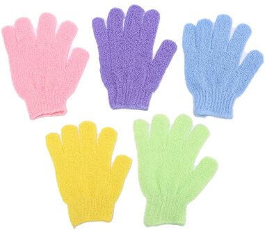 5Pcs Body Scrubber Handschoen Willekeurige Kleur Praktische Douche Handschoenen Exfoliërende Wassen Huid Spa Massage Scrub