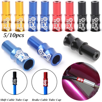 5Pcs Brake Shifting Cable Fixed Tube Cap Frame Multicolor Aluminum Alloy Brake Gear Cable Housing Guides Bicycle Accessories