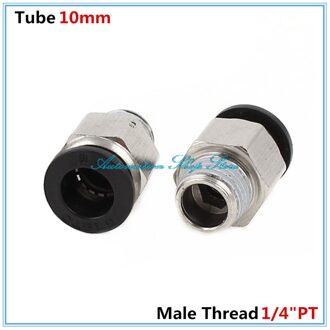 5Pcs Buitendraad 1/4PT Om 10Mm Tube Pipe Dia Pneumatische Air Rechte Quick Fitting Connector PC10-02