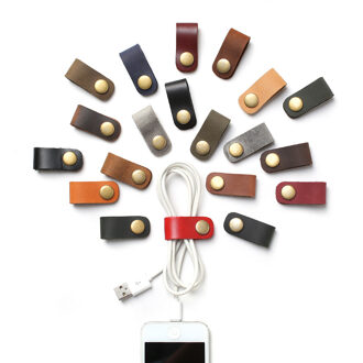 5Pcs Bureau Set Lederen Draad Clip Elektrische Draad Haken Data Kabel Klieren Winder Hoofdtelefoon Organisator Tie Mounts Opslag