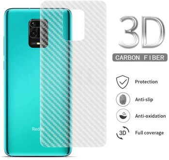 5Pcs Carbon Fiber Back Screen Protector for Xiaomi Redmi Note 9 Pro Max Mi Poco X3 NFC Back Sticker Film for Redmi Note 9S 9Pro