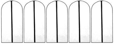 5Pcs Clear Kledingstuk Bag Covers Voor Kleding Met Rits Kleding Protector Stofkap Opbergtas Voor Bontjas Pak tas