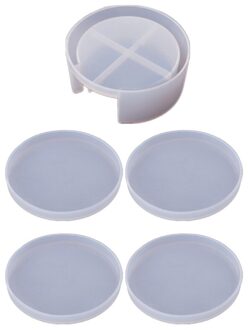 5Pcs Coaster Mallen Met Coaster Opbergdoos Mold Kit Epoxyhars Mallen Voor Hars Kopjes Matten Home Decoratie Hars ambachten