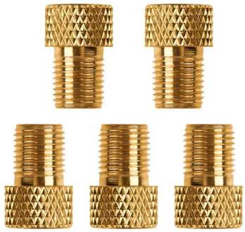 5pcs Copper Presta to Schrader Adaptors Bicycle Pump Tire Valve Connectors