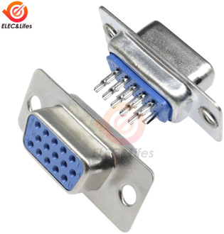 5Pcs D-SUB DB15 15 Pin Female Male VGA Socket Connector Adapter 3 Row Solder Type Male Female Plug Socket converter