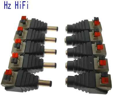 5Pcs DC Male +5 Pcs DC Female connector 2.1*5.5mm DC Power Jack Adapter Plug Connector for 3528/5050/5730 single color Led strip