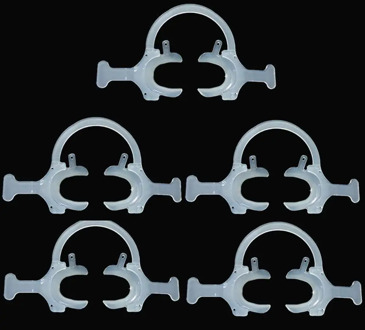 5pcs Dental Cheek Lip Retractor Mouth Opener C-Shape with Handle White small