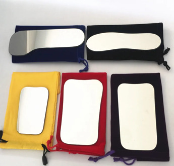 5pcs Dental Orthodontic Intraoral Photographic Reflector Mirror 2 Sided Rhodium Glass Mirrors With Storage Bag For Dental Clinic