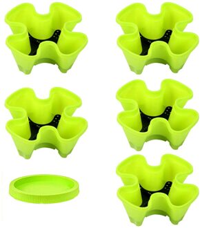 5Pcs Dimensionale Drie-Bloemblaadje Bloempot Aardbei Bekken Multi-layer Bovenop Teelt Pot Groente Fruit Planten Pot