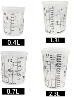 5Pcs Disposable Graduated Clear Plastic Paint Mixing Cups Calibrated Mixing Ratios Measuing Cups For Paint Resin Tools