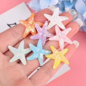 5Pcs Diy Hars Schattige Glitter Kleurrijke Zeester Shell Voor Thuis Bruiloft Versieringen Voor Scrapbooking Accessorie