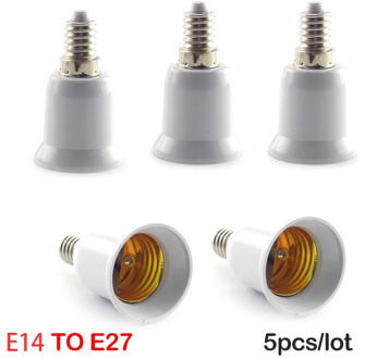 5PCS E14 to E27 Lamp Bulb Socket base Holder Converter 110v 220V Light Adapter Conversion Fireproof home room Lighting