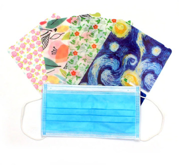 5Pcs Famous Painting Flowers Portable PVC Mask Clips Disposable Face Mask Storage Case Container Foldable Recycling Mask Holder