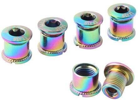 5Pcs Fiets Vacuüm Plating Plaat Nail Weg Mountainbike Vouwen Enkele En Dubbele Drie Disc Kleurrijke Ketting Schroef B stijl