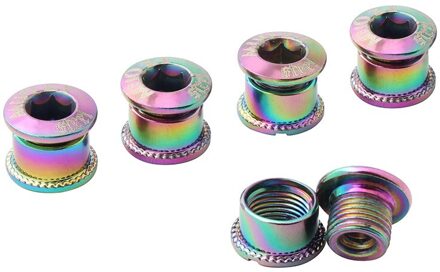 5Pcs Fiets Vacuüm Plating Plaat Nail Weg Mountainbike Vouwen Enkele En Dubbele Drie Disc Kleurrijke Ketting Schroef C stijl