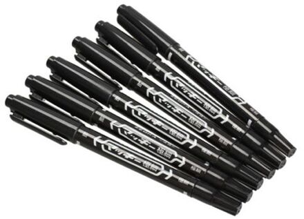 5Pcs Fine Dual Heads Marking Pen Marker Waterproofink Thin Nib Black Liner Art Pen Tekening Briefpapier Kantoorbenodigdheden Marker