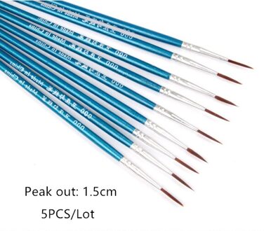 5Pcs Fine Handgeschilderde Haak Lijn Pen Ronde Tip Aquarel Tekening Schilderij Borstel Voor Studenten School Briefpapier Art levert