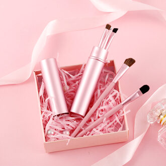 5Pcs Flazea Make Up Gereedschap Eye Make-Up Kwasten Set Professionele Reizen Make Up Kwasten Set Oogschaduw Make-Up Kwasten Make-Up borstel roze