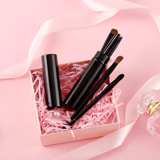 5Pcs Flazea Make Up Gereedschap Eye Make-Up Kwasten Set Professionele Reizen Make Up Kwasten Set Oogschaduw Make-Up Kwasten Make-Up borstel zwart