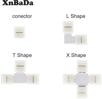 5PCS Free Soldering Led Connector 2PIN 3PIN 4PIN 5PIN L / T / X Shape Corner Connector For 10mm RGB RGBW RGBWW Led Strip Tape
