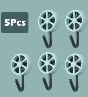 5Pcs Fruit Patroon Zelfklevende Haken Herbruikbare Waterdicht Haken Kapstok Roestvrij Hook Hanger Muur Organizer Home Decor blauw