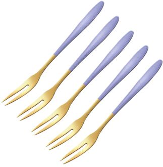 5Pcs Fruit Vork Bestek Set Luxe Rvs Goud Cake Dessert Vorken Mooie Mini Vork Gebruikt Voor Party Slak vork Restaurant