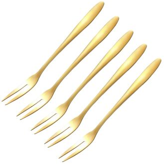5Pcs Fruit Vork Bestek Set Luxe Rvs Goud Cake Dessert Vorken Mooie Mini Vork Gebruikt Voor Party Slak vork Restaurant