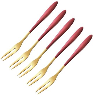 5Pcs Fruit Vork Bestek Set Luxe Rvs Goud Cake Dessert Vorken Mooie Mini Vork Gebruikt Voor Party Slak vork Restaurant