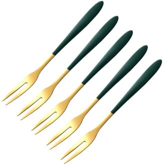 5Pcs Fruit Vork Bestek Set Luxe Rvs Goud Cake Dessert Vorken Mooie Mini Vork Gebruikt Voor Party Slak vork Restaurant