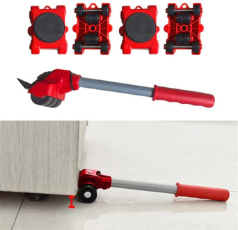 5Pcs Furniture Lifter Sliders Kit Profession Heavy Furniture Roller Move Tool Set Wheel Bar Mover Device Max Up for 200Kg