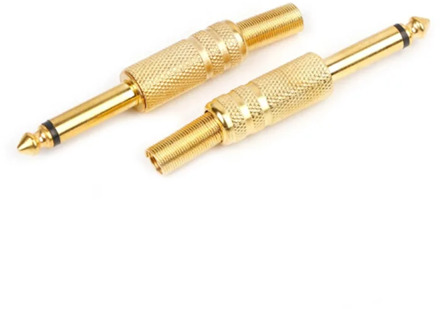 5Pcs Gold Plated 6.35mm Male 1/4 Mono Jack Plug Audio Connector Soldering L15 6.5mm Metal Microphone jack plug-in Audio for KTV
