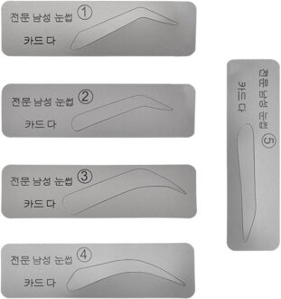5Pcs Grijs Herbruikbare Wenkbrauw Stencil Set Eye Brow Mold Diy Tekening Gids Styling Vormgeven Template Kaart Beauty Makeup Tools