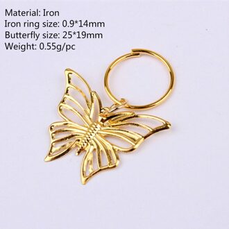 5Pcs Haar Braid Hollow Vlinder Dread Dreadlock Kralen Clips Ringen Voor Hair Styling Accessoires Verstelbare Binnenste Gat Haar Ringen nee.1 5stk