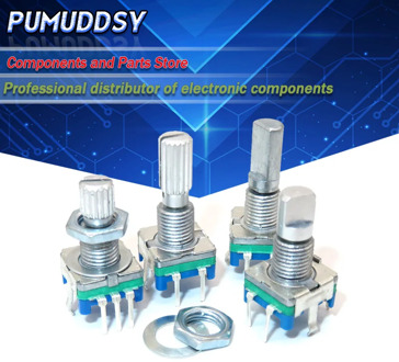 5PCS Half / Plum axis rotary encoder, handle length 15mm / 20mm code switch/EC11/ digital potentiometer with switch 5Pin