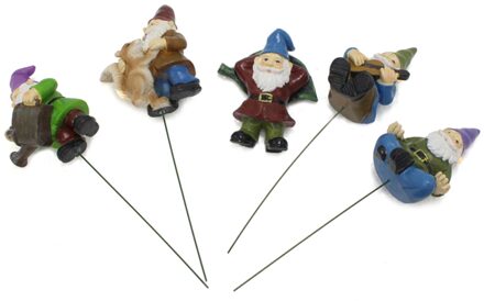 5Pcs Hars Tuin Gnome Tuin Standbeeld Kerst Dress Up Voor Huis Tuin Decoratie Hars Gnome Kerst Hars Gnome