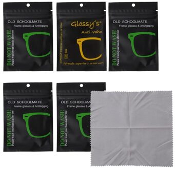 5Pcs Herbruikbare Anti-Fog Doekjes Bril Bevochtigd Antifog Lens Doek Defogger Lenzenvloeistof Veeg Voorkomen Beslaan Voor bril