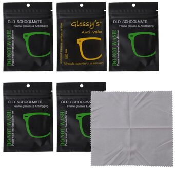 5Pcs Herbruikbare Anti-Fog Doekjes Bril Bevochtigd Antifog Lens Doek Defogger Lenzenvloeistof Veeg Voorkomen Beslaan Voor bril