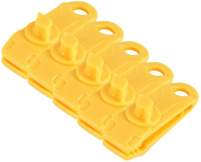 5Pcs Herbruikbare Linoleum Tent Clips Tanden-Vormige Tent Tarp Dekzeil Clip Waterdicht Unieke Vergrendeling Klem Gesp Camping Gereedschap geel