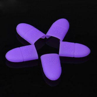 5Pcs Herbruikbare Nail Art Losweken Cap Silicone Uv Gel Polish Varnish Remover Schoon Ontvetter Clip Nail wraps Soaker Caps 5stk paars