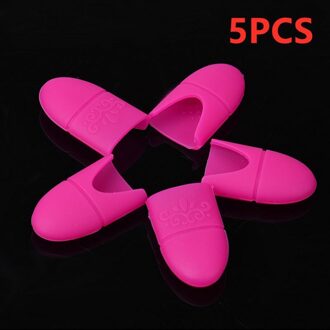 5Pcs Herbruikbare Nail Art Losweken Cap Silicone Uv Gel Polish Varnish Remover Schoon Ontvetter Clip Nail wraps Soaker Caps 5stk roos rood