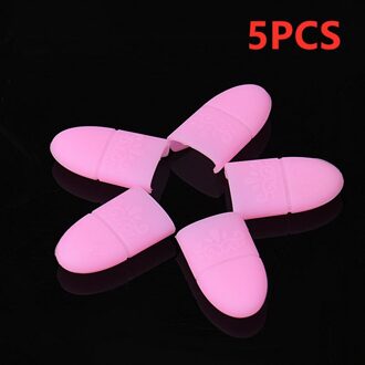 5Pcs Herbruikbare Nail Art Losweken Cap Silicone Uv Gel Polish Varnish Remover Schoon Ontvetter Clip Nail wraps Soaker Caps 5stk roze
