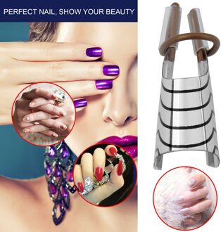 5Pcs Herbruikbare Nail Care Aluminium Prop Gids Formulieren Extension Tool Vinger Rust Voor Uv Gel Nagel Zilver Verstelbare