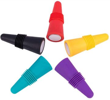 5Pcs Herbruikbare Siliconen Wijnfles Stopper Drank Fles Stop Wijn Stopper Siliconen Creatieve Veilig En Gezond